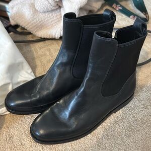 Vince Black Leather Booties 7.5